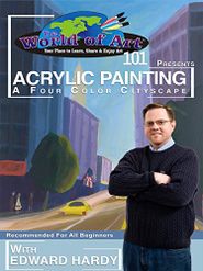  The World of Art Presents: Acrylic Painting - Four Color Cityscape Poster