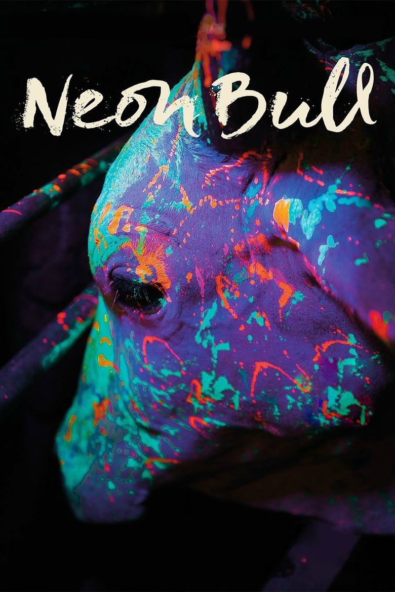 Neon Bull Poster