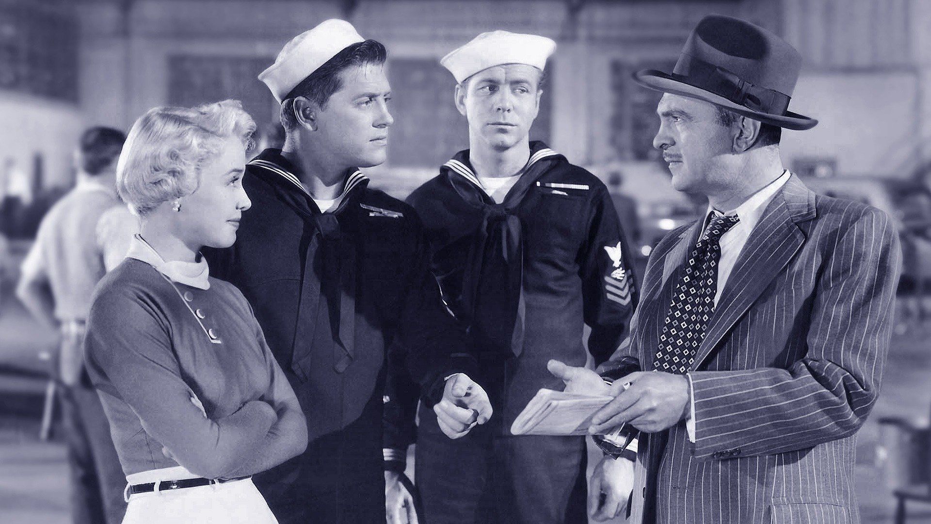 Three Sailors and a Girl Backdrop