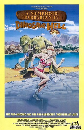  A Nymphoid Barbarian in Dinosaur Hell Poster