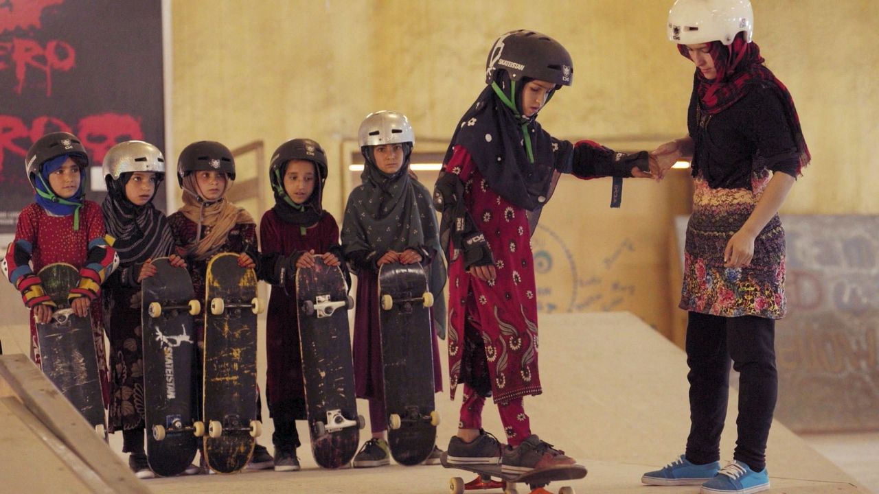 Learning to Skateboard in a Warzone (If You're a Girl) Backdrop