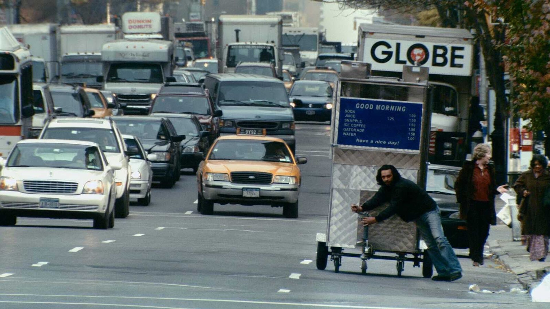Man Push Cart Backdrop