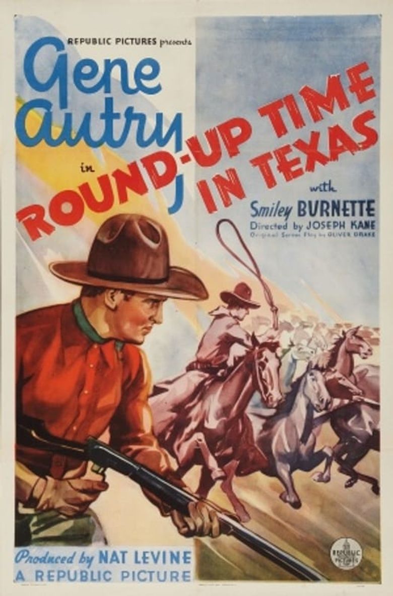 Round-Up Time in Texas Poster