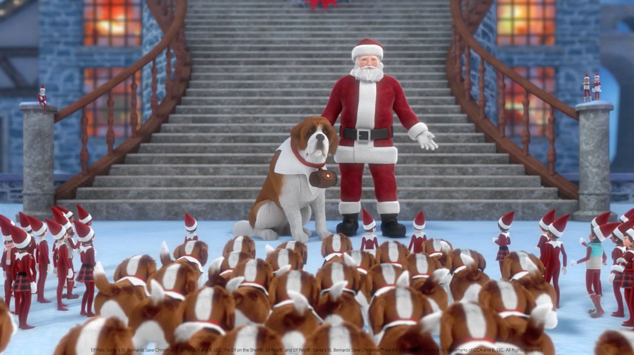 Elf Pets: Santa's St. Bernards Save Christmas Backdrop