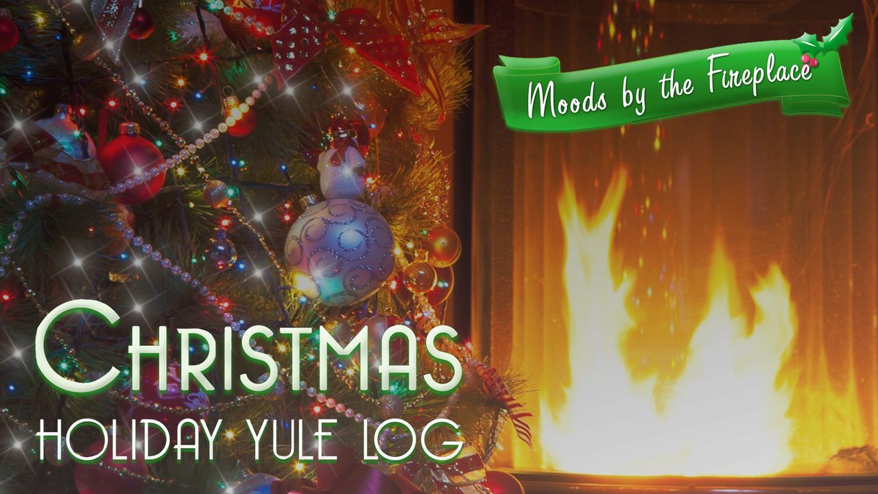 Christmas Moods by the Fireplace: Holiday Yule Log Backdrop
