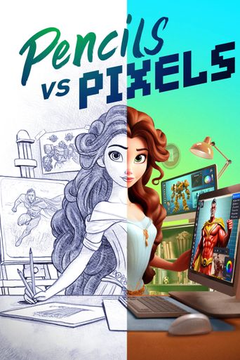  Pencils vs Pixels Poster