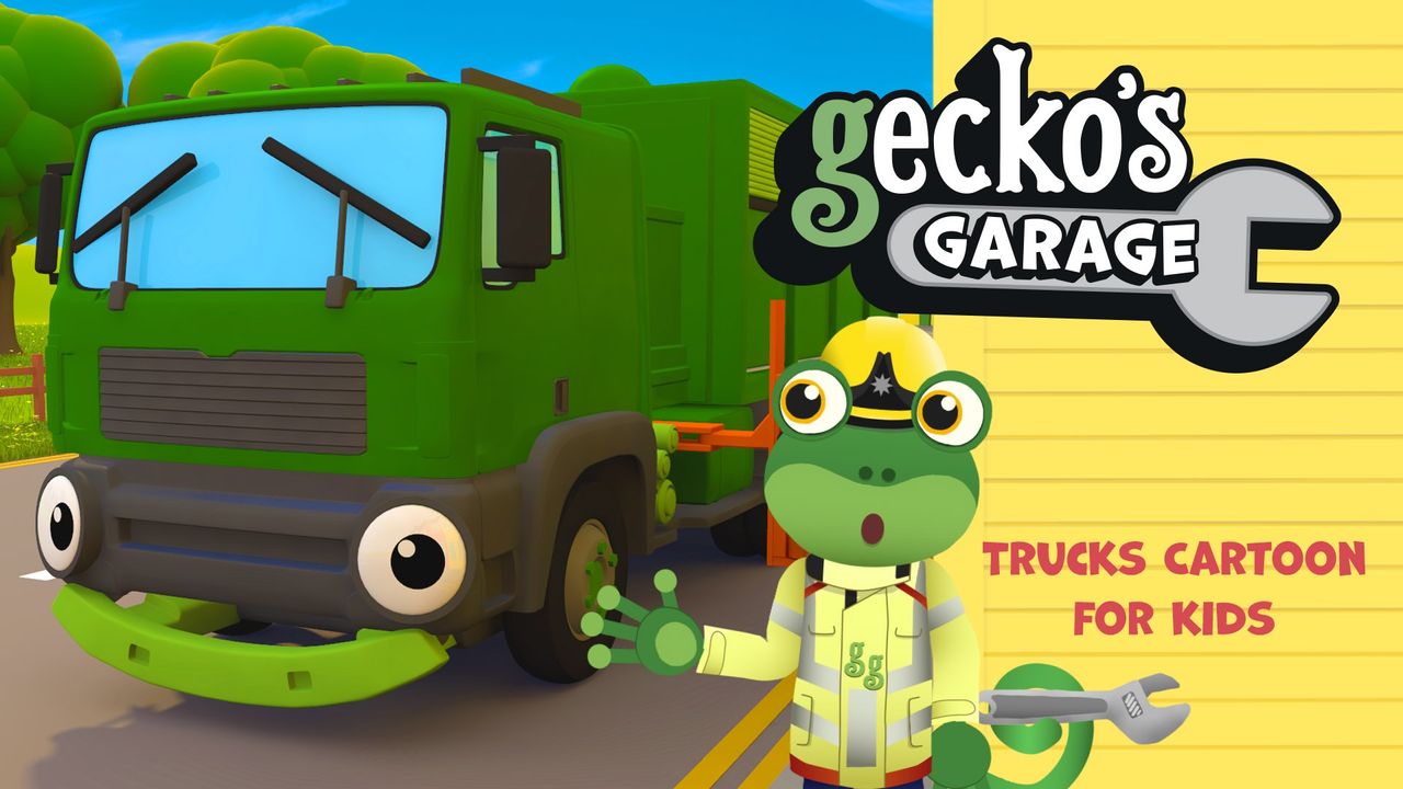Gecko's Garage - Trucks Cartoon for Kids Backdrop