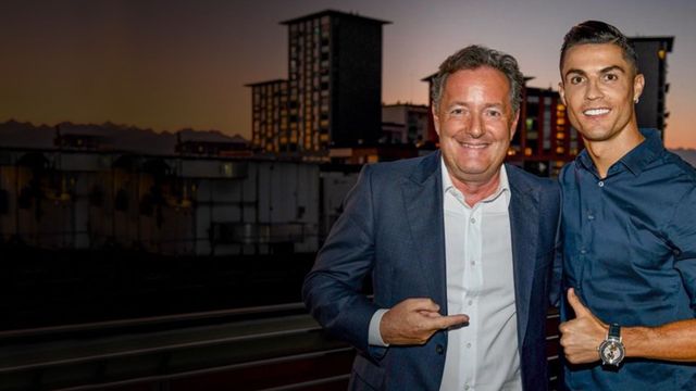 Cristiano Ronaldo Meets Piers Morgan Backdrop