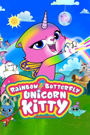  Rainbow Butterfly Unicorn Kitty Poster
