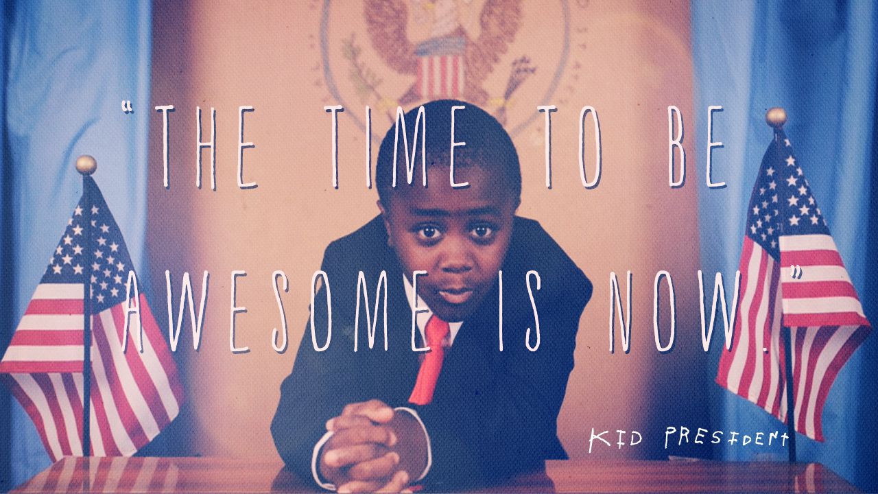 Kid President Declaration of Awesome Backdrop