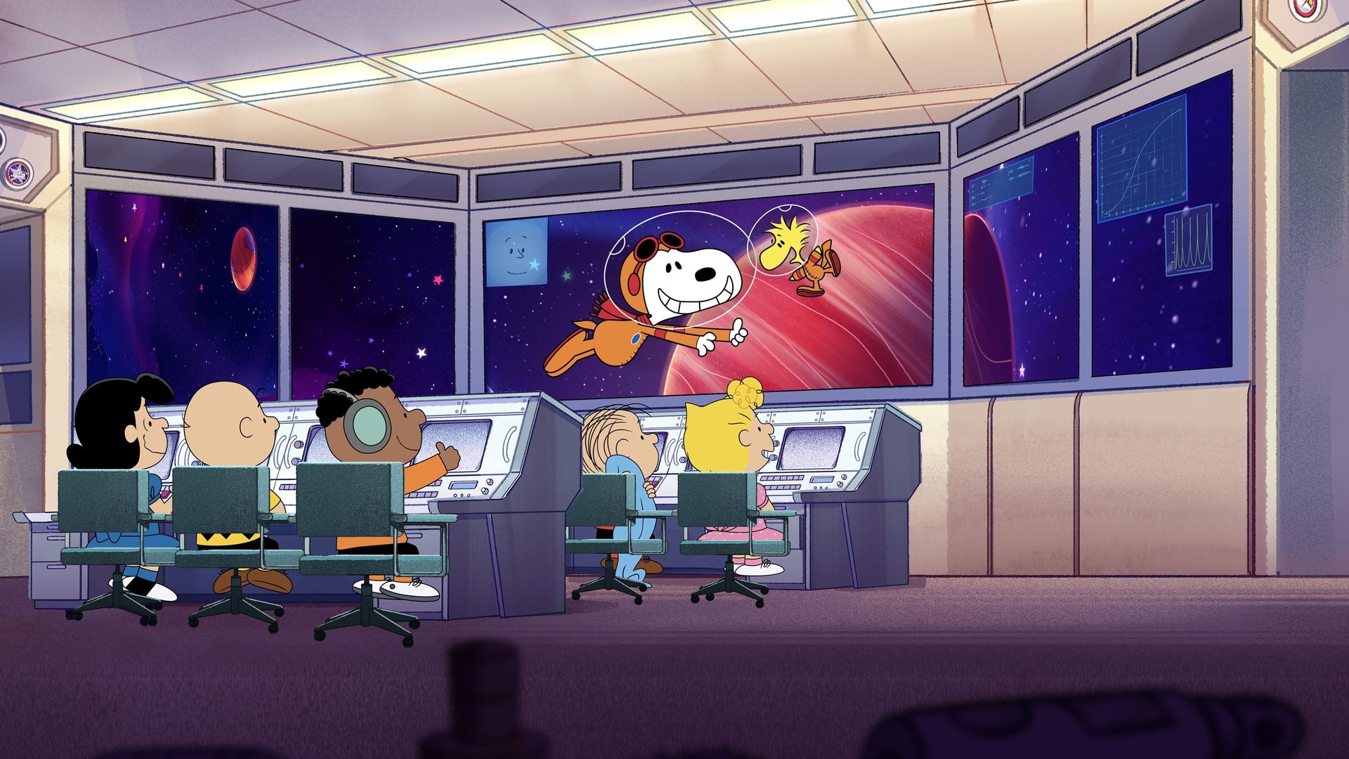 Snoopy in Space Backdrop
