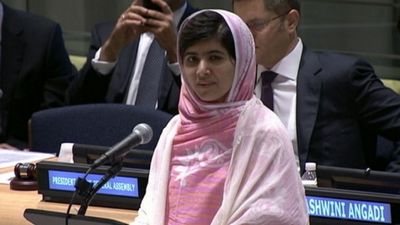 Season 01, Episode 64 Malala Yousafzai, Girl Shot in Head by Taliban, Speaks at UN