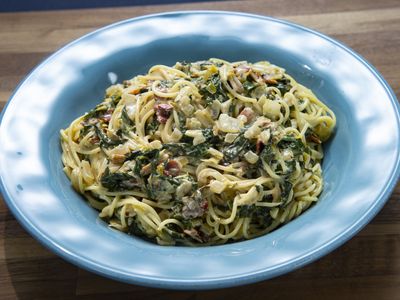 Season 28, Episode 28 Spaghetti with Bacon and Chard
