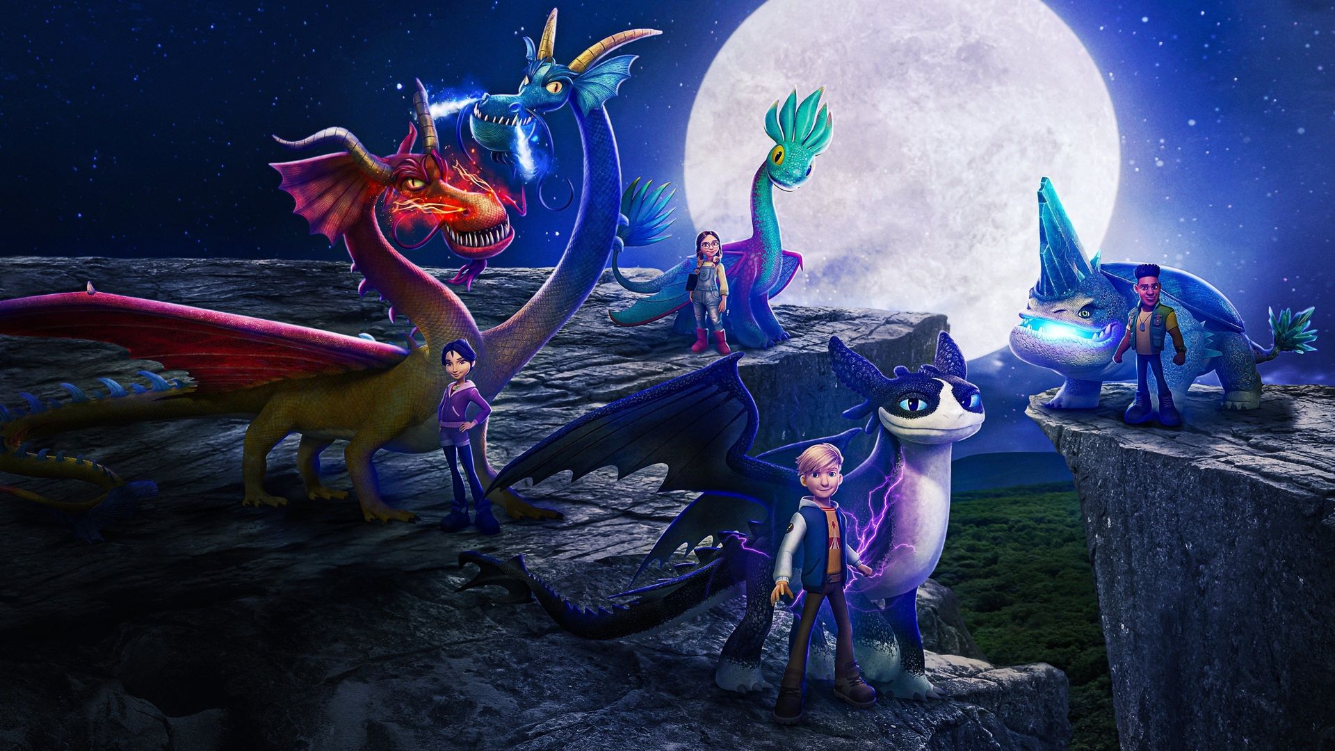 Dragons The Nine Realms Adventure Set Tom & Thunder Action Figure [Purple  Version]