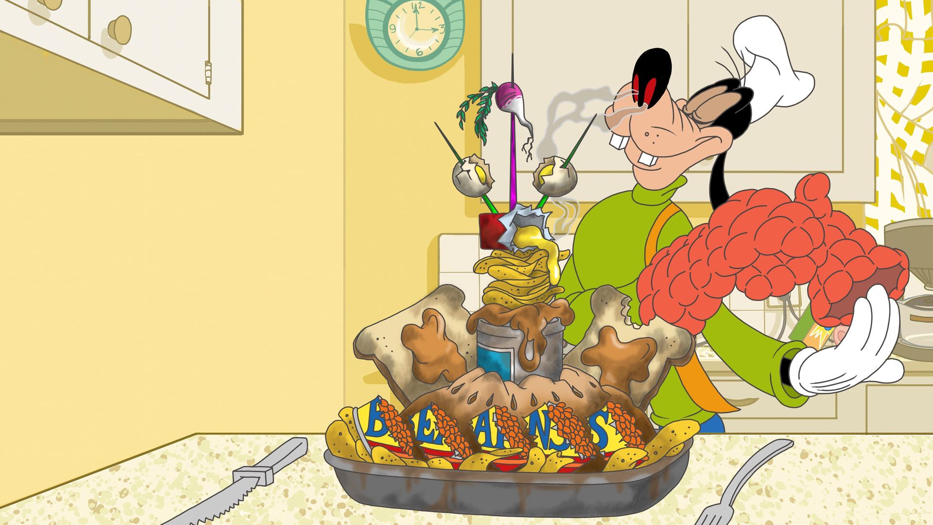 Disney Presents Goofy in How to Stay at Home Backdrop